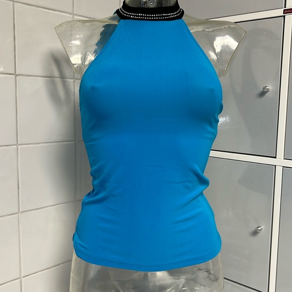 Dance Team Choker Keyhole Bodycon Tunic Top S. New - Picture 1 of 6